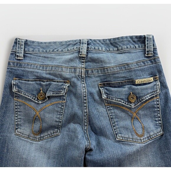 Calvin Klein Ankle Length Jeans Women’s Sz 8 Medium Washed Denim Cropped CK - Picture 4 of 11